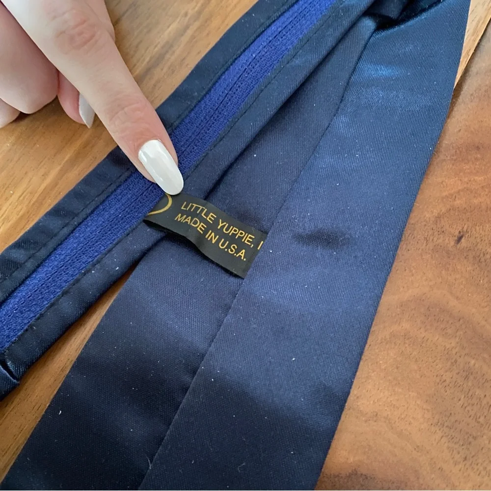 Boys easily adjustable zipper tie, navy